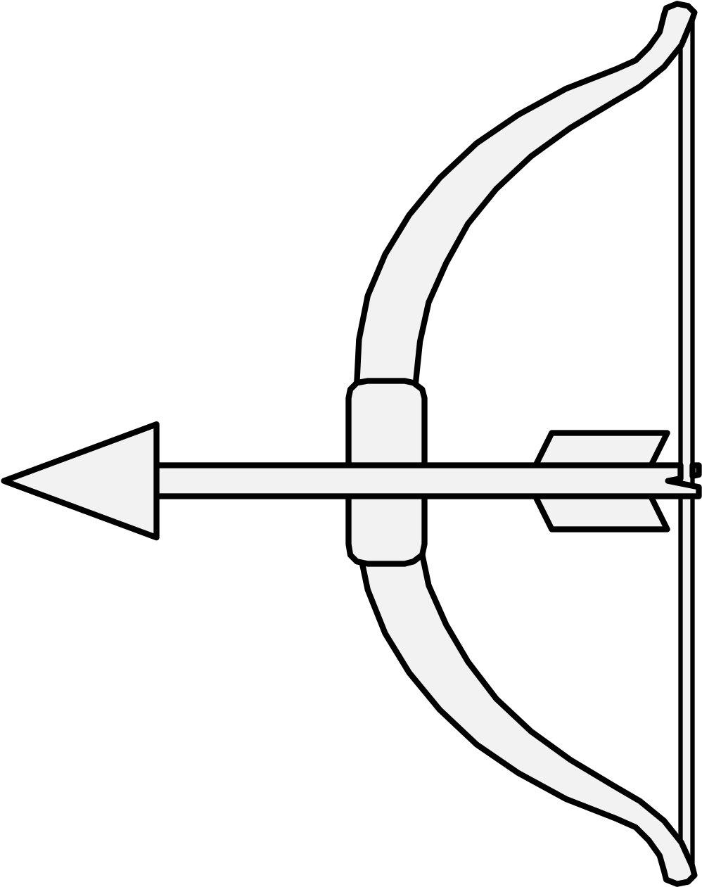 Bow With An Arrow Nocked - Longbow (1021x1274)