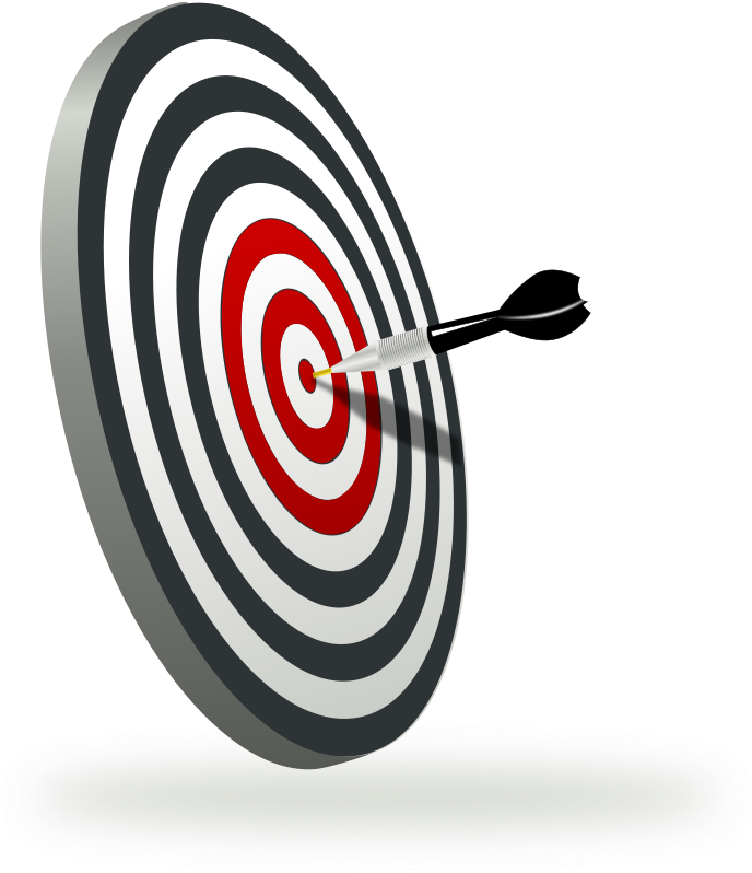 A Target With A Dart Clipart, Vector Clip Art Online, - Law Of Action: How To Hit Your Target Every Time (824x900)