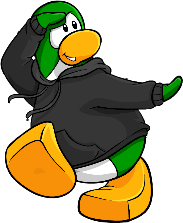 Blk Hoodie Cutout 2010 - Club Penguin Penguin Cutout (668x806)