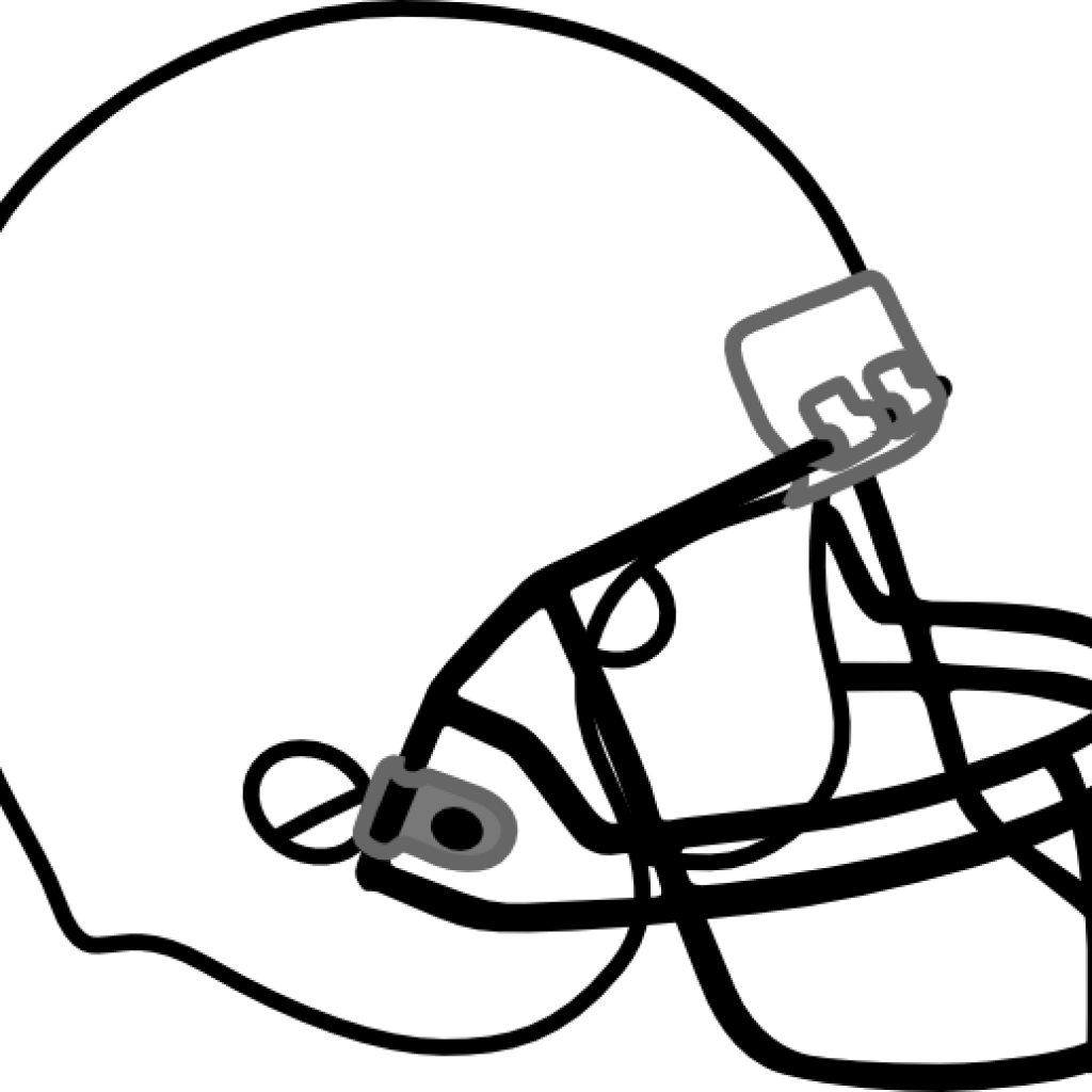 Football Clipart Black And White Football Clip Art - Football And Helmet Shower Curtain (1024x1024)