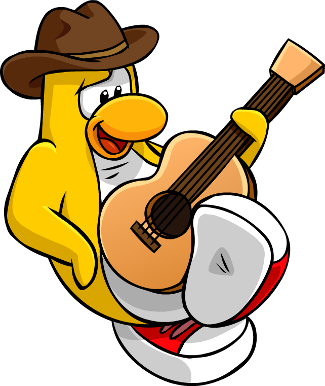 Red Electric Guitar Club Penguin Wiki The Free - Club Penguin Playing Guitar (642x761)