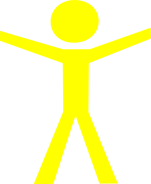 Human Clipart Yellow - Human Figure Yellow (486x593)