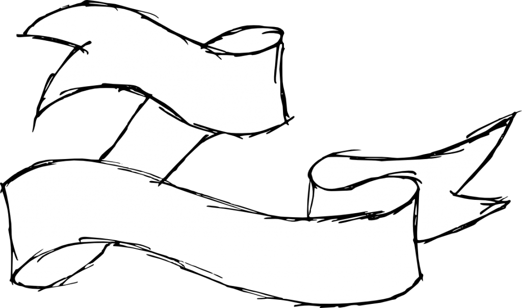 1140 × 672 Px - Black And White Transparent Banner Ribbon (1024x604)