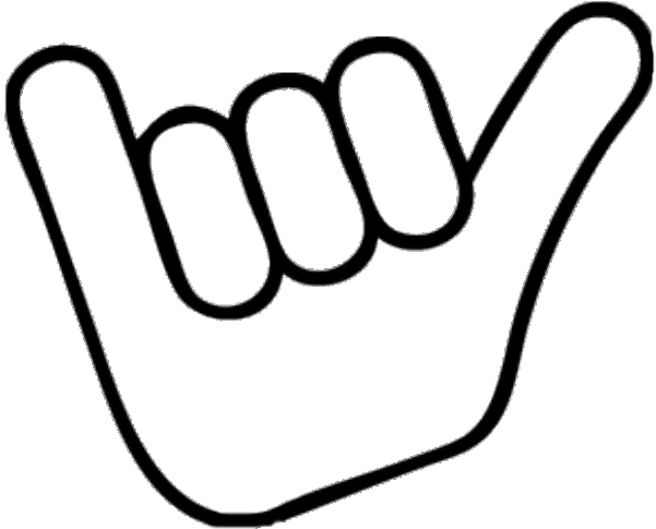Hawaii Shaka Sign Symbol Clip Art - Hang Loose Clip Art (600x739)