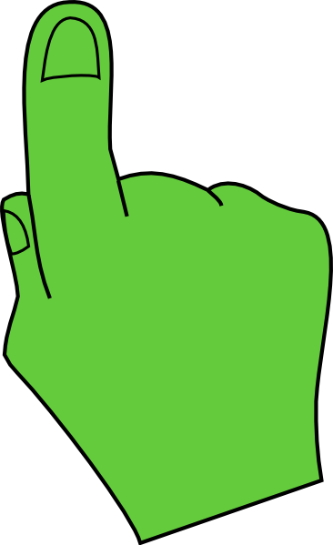 Pointing Hand Green Clip Art At Clker - Green Hand Pointing Clipart (366x599)