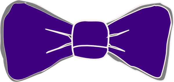 Purple Bow Tie Clipart - Purple Cartoon Bow Tie (600x282)