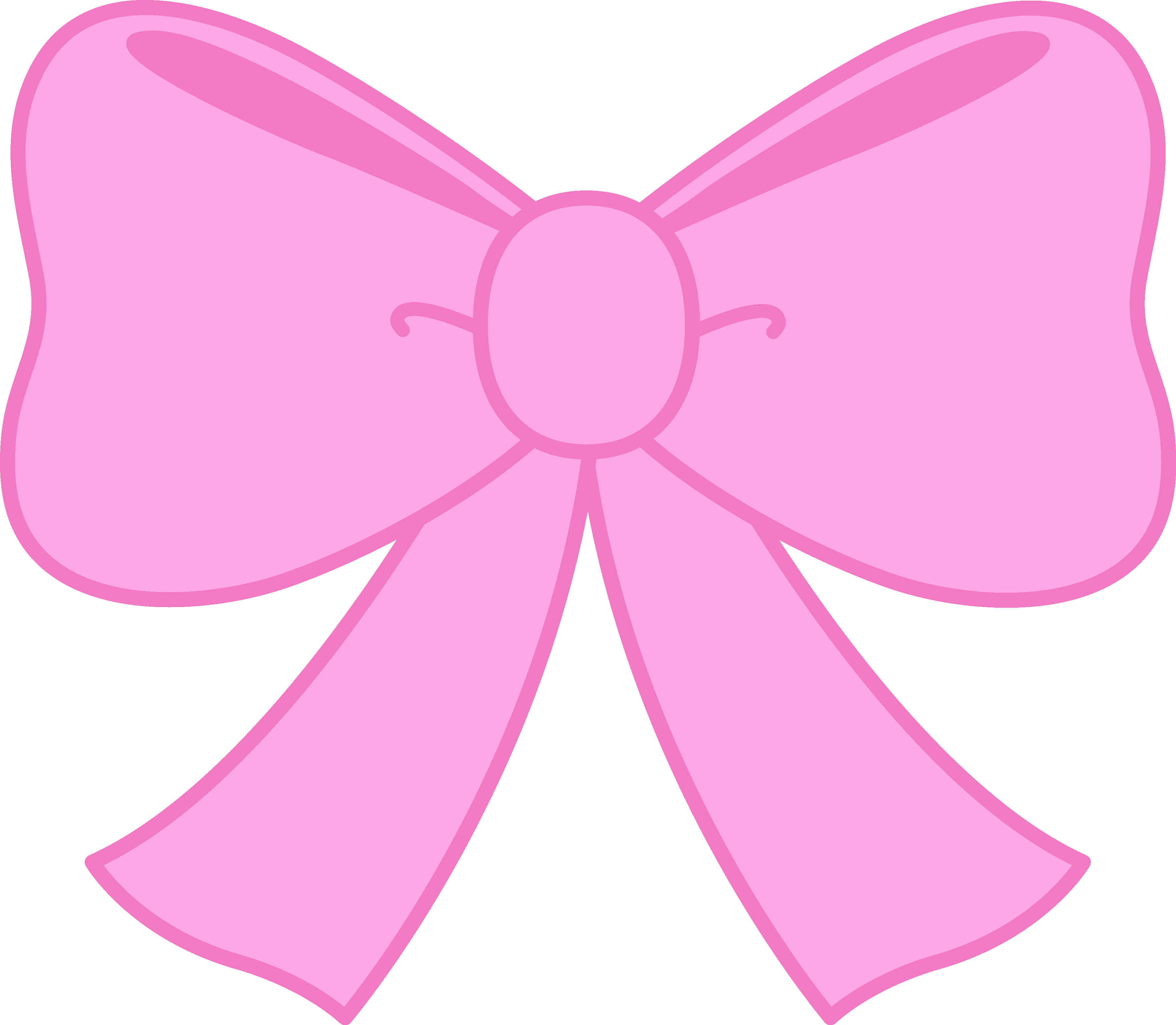 Bow Tie Silhouette Clip Art Clipart Outline - Pink Ribbon Png (3596x3132)
