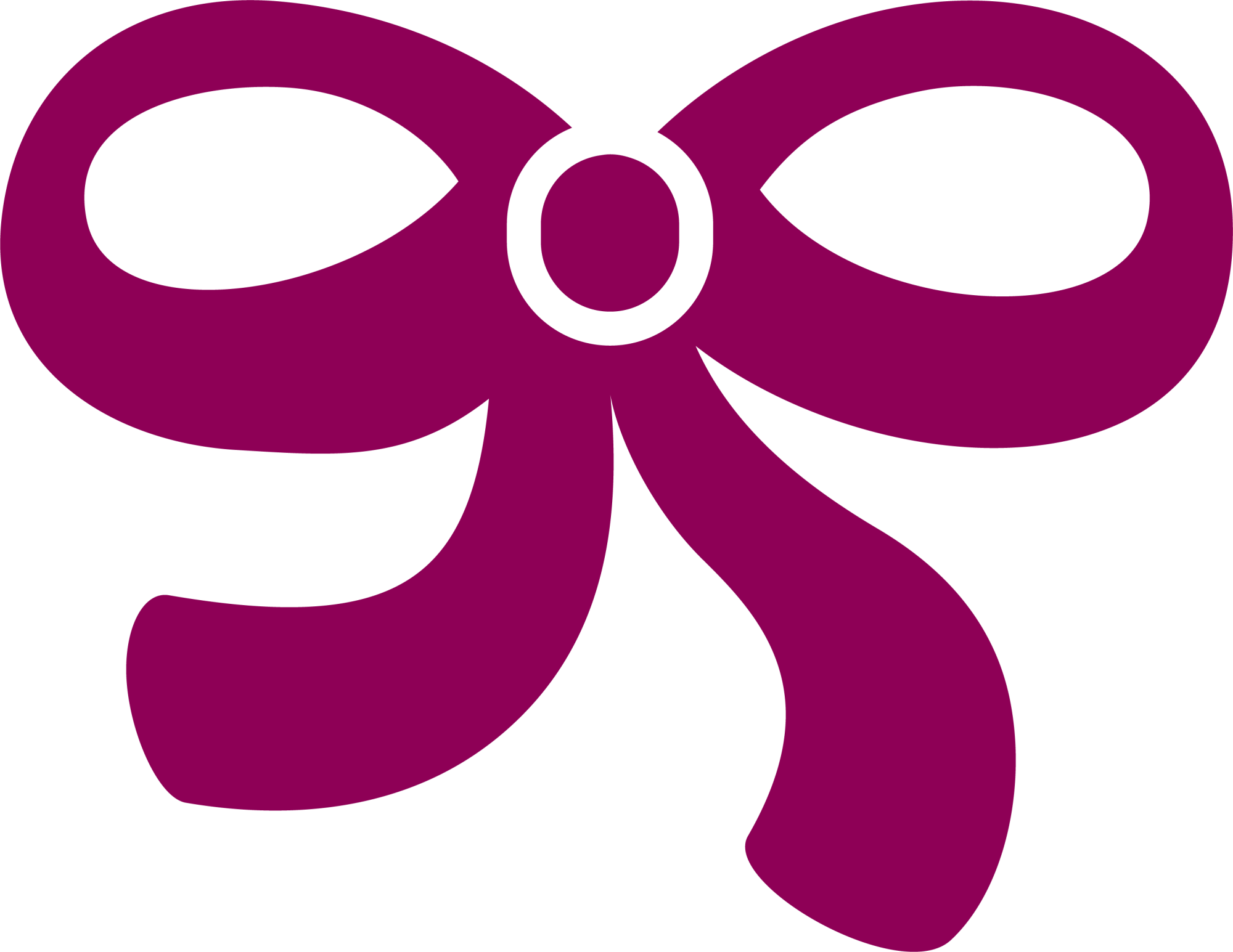 Purple Shoelace Knot Bow Tie Clip Art - Black (2000x1545)