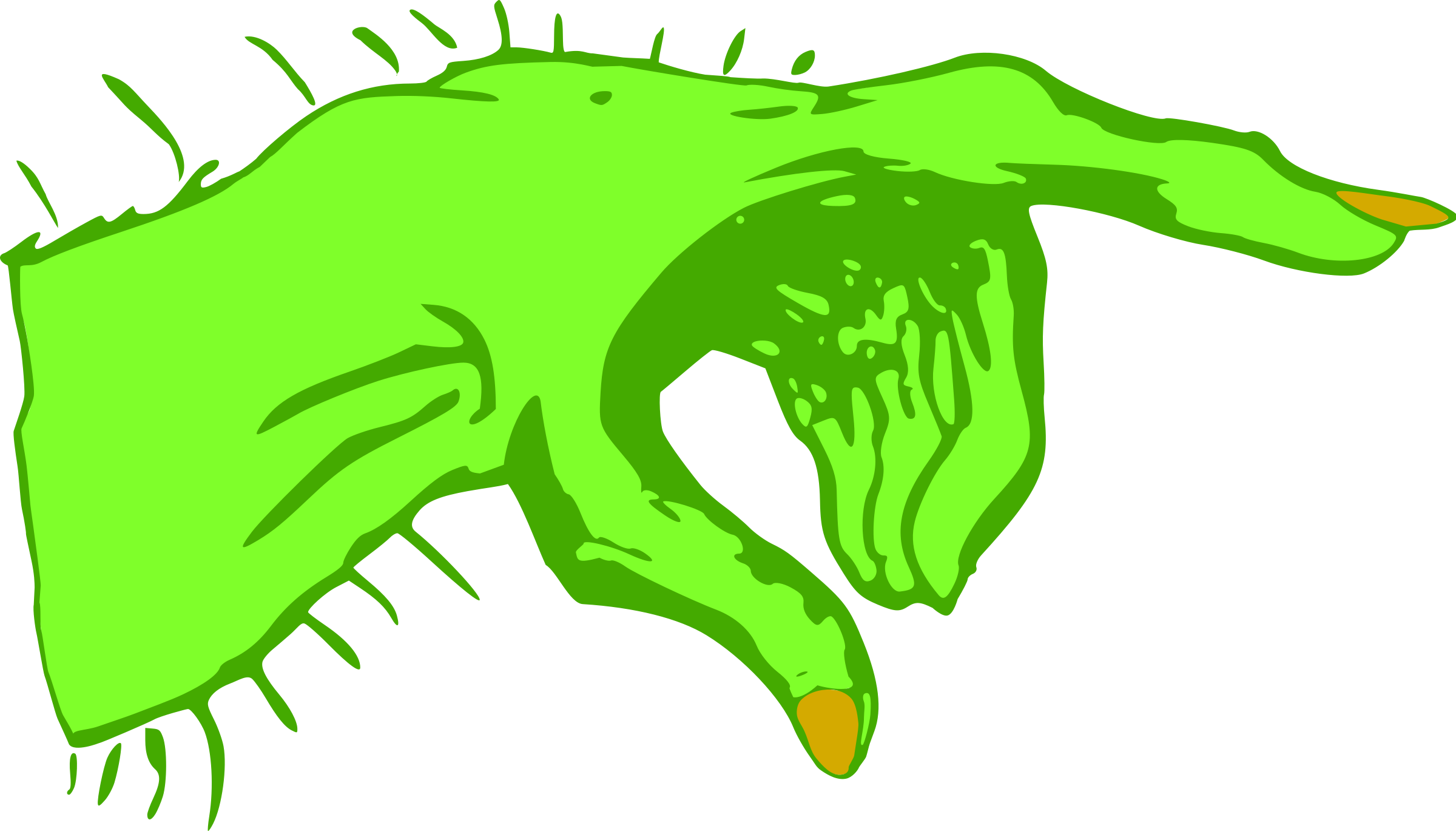 Big Image - Monster Hand Clipart (2400x1369)