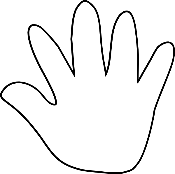 Cartoon Hand Clipart Black And White (600x597)