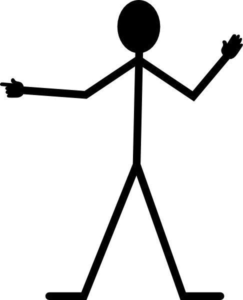 Pointing Stickman Clip Art At Clker - Stickman Transparent (486x600)