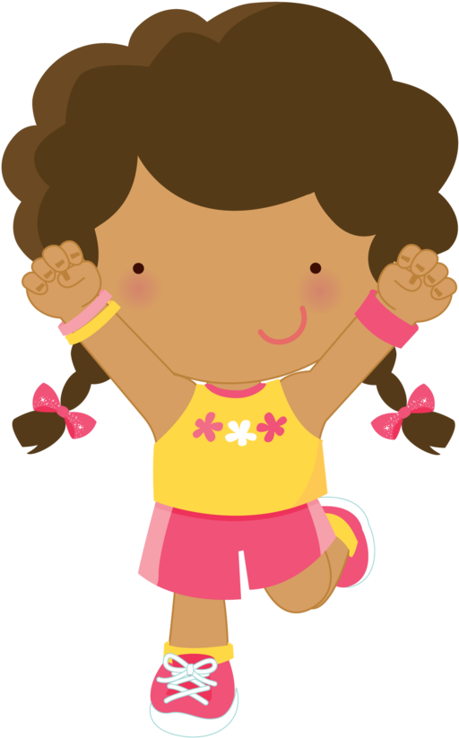Say Hello Children Clipartgirl Clipartrunning - Minus Clipart Running Girl (629x900)