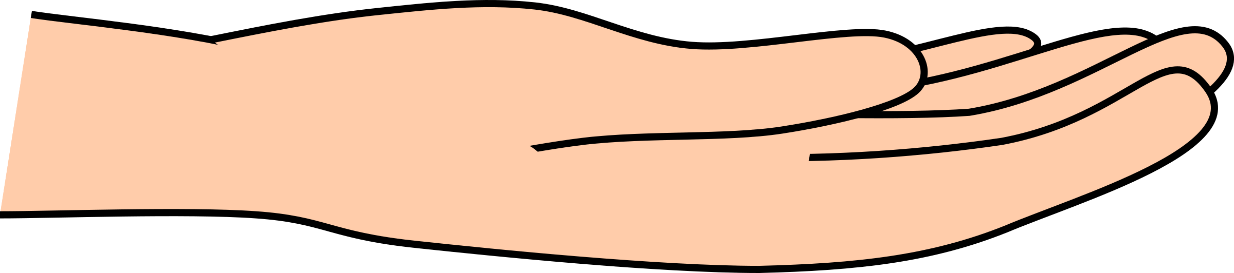 Clipart Open Hand Light Skin - Clipart Open Hand Light Skin (2400x532)