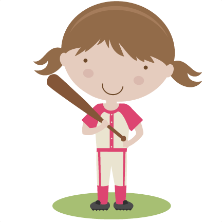 Girl Clipart Baseball Player - Girl Baseball Player Clip Art (432x432)