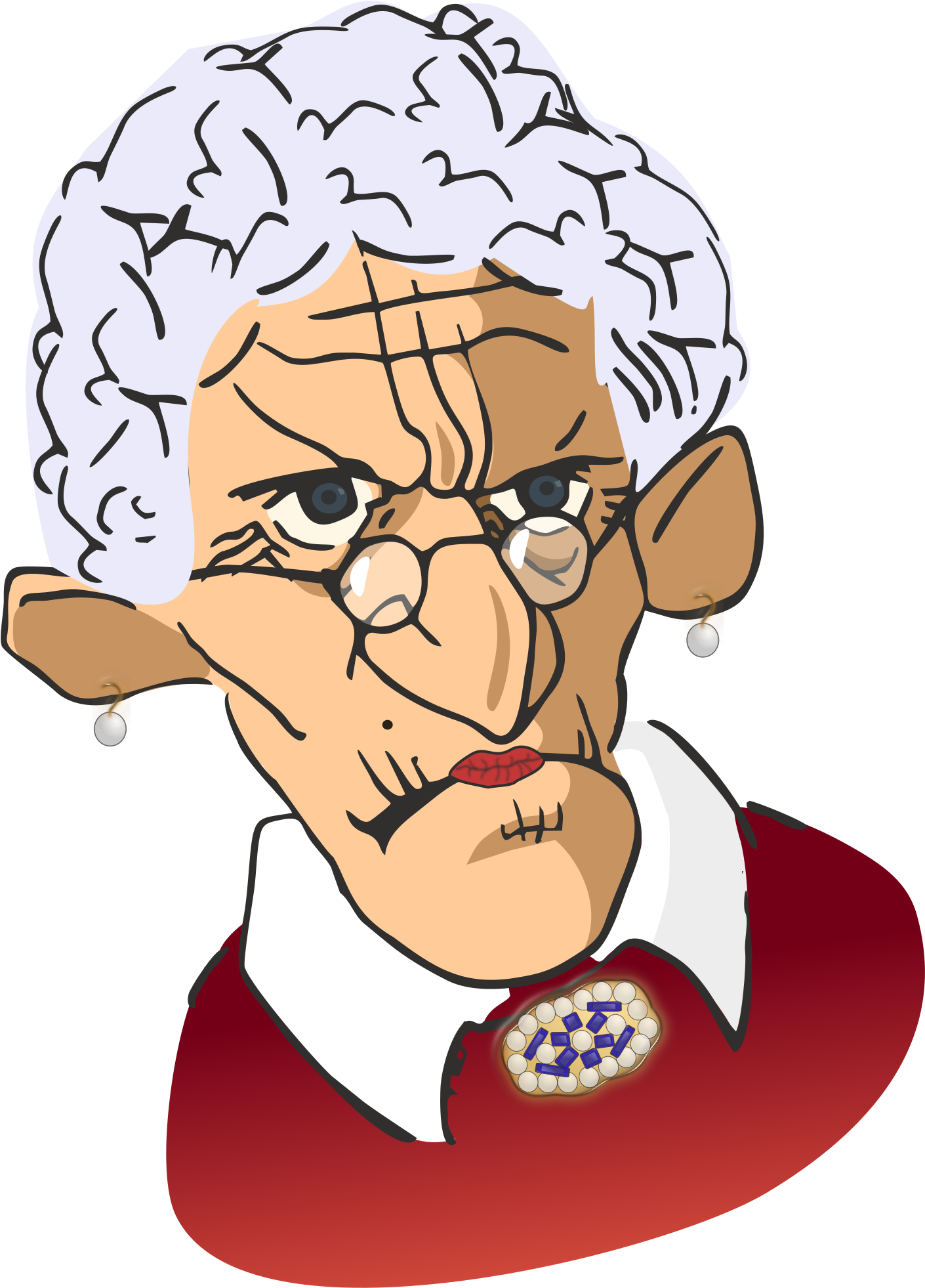 Old Lady Clip Art - Grumpy Old Woman Clipart (1697x2400)