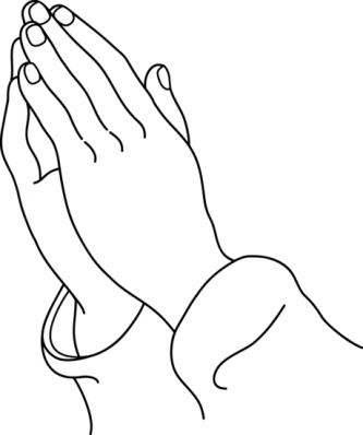 Hand Black And White Black And White Praying Hands - Praying Hands Clipart Black And White (333x398)