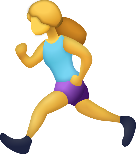 Download Woman Running Iphone Emoji Icon In And Ai - Running Emoji Png (566x640)