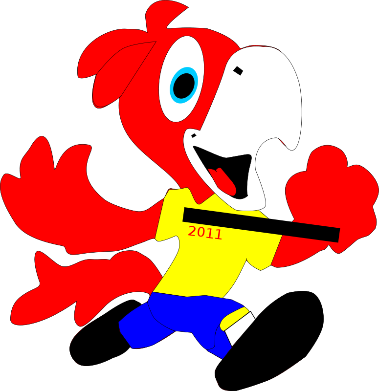 Running Bird - Papukaija Sarjakuva (775x800)