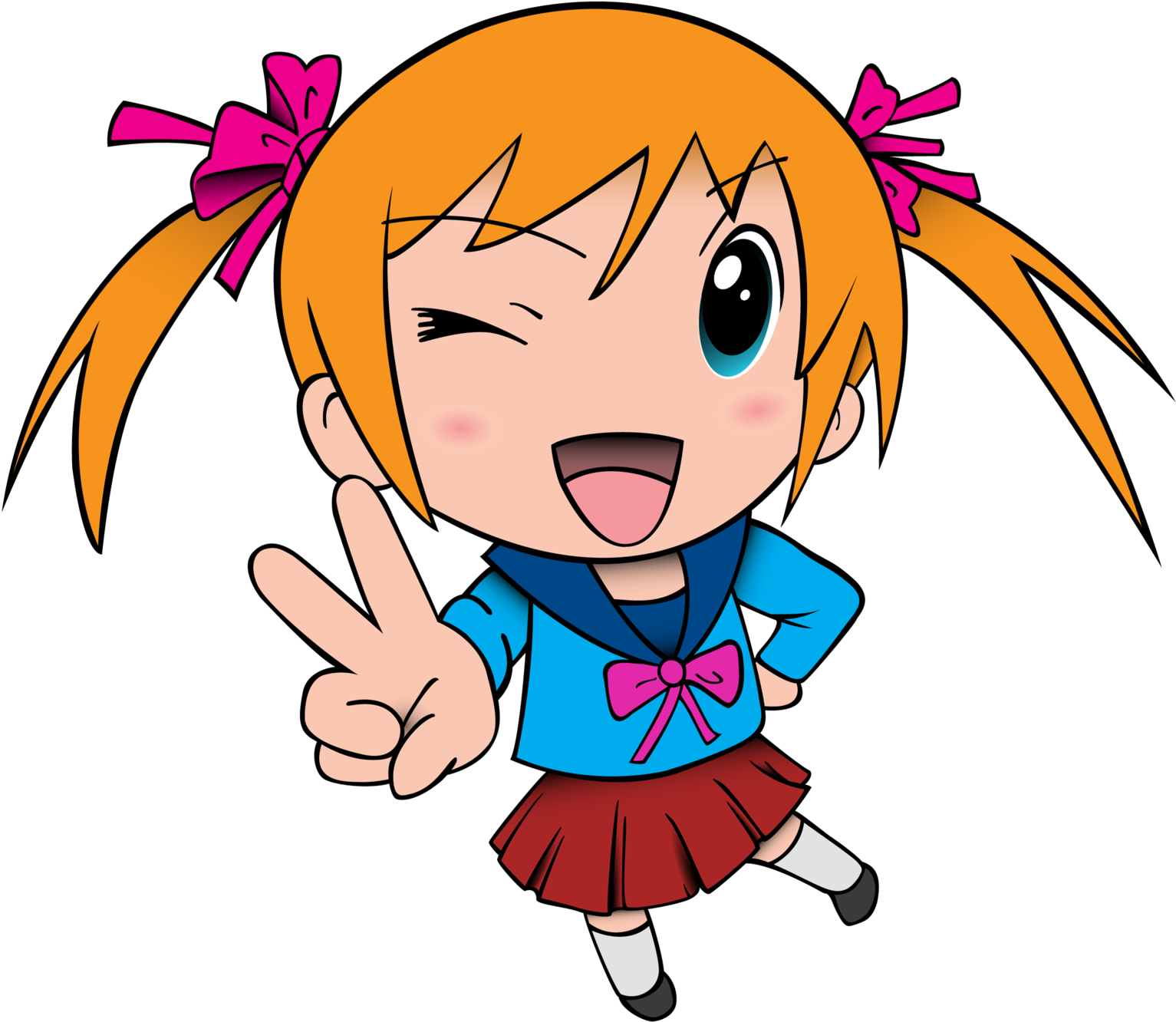 Chibi Girl Vector By Necrobyte1 Chibi Girl Vector By - Chibi Happy Anime Png (1600x1600)