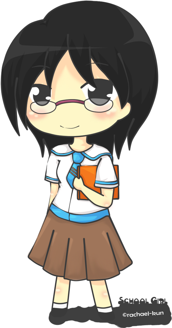 Chibi School Girl 3 By Rachael-kun - Chibi Student Girl Png (750x1089)