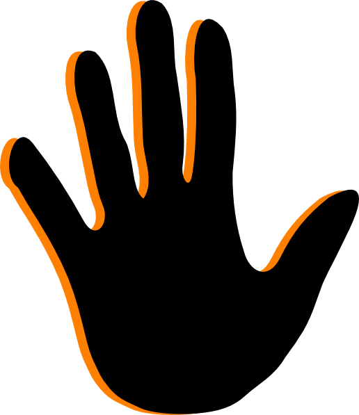Black Handprint Clip Art - Clip Art (516x597)