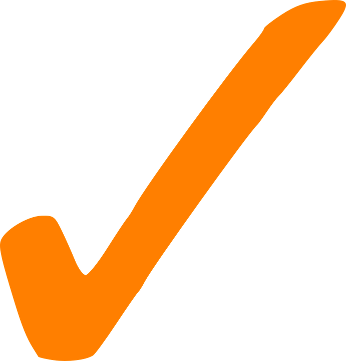 Yellow Clipart Tick - Orange Check Mark Clip Art (691x720)