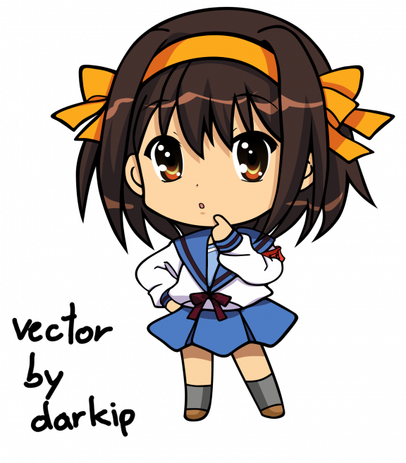 Chibi School Girls - Anime School Girl Chibi (576x658)