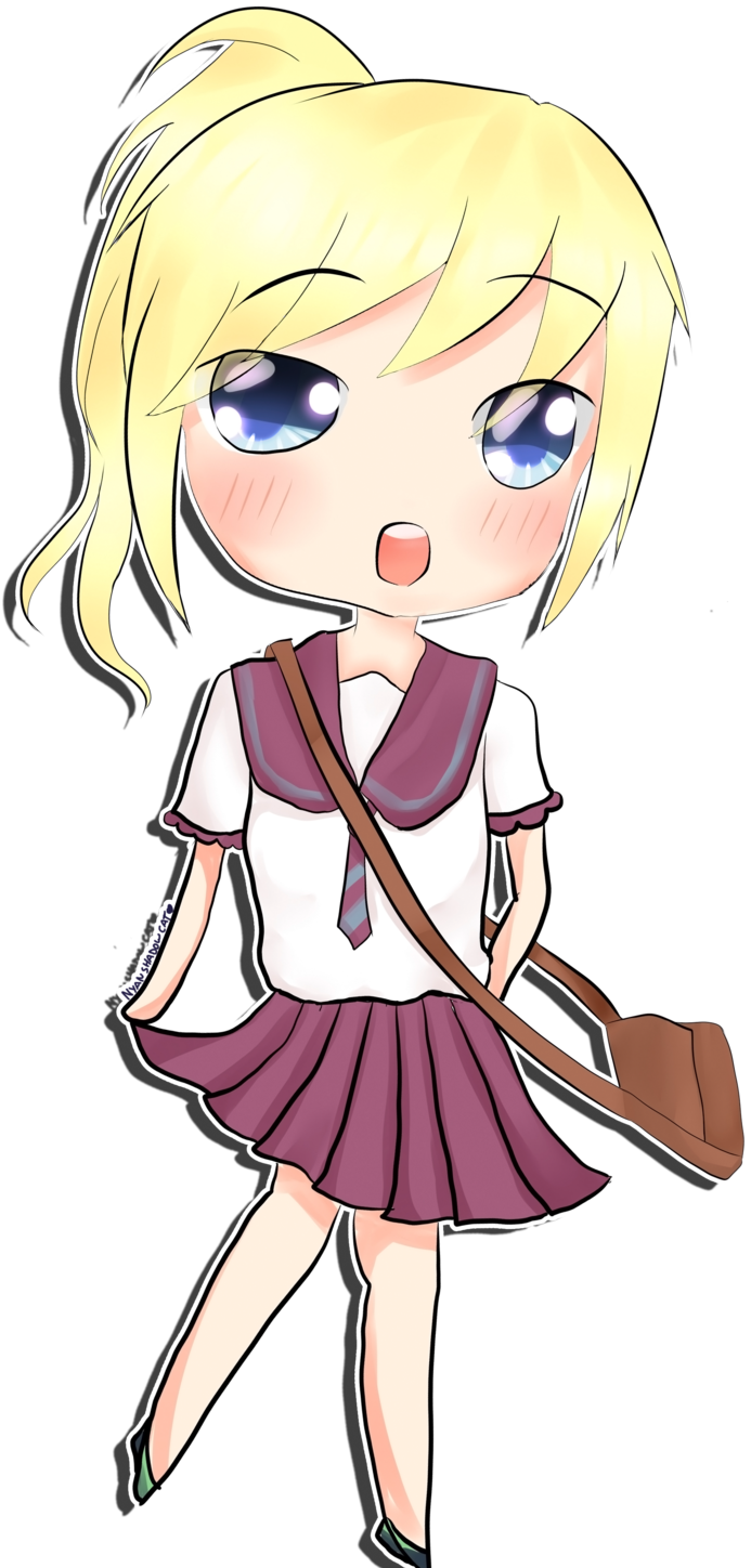 School Girl Chibi By Nyanshadowcat School Girl Chibi - Png School Girls Cartoon (1024x1448)