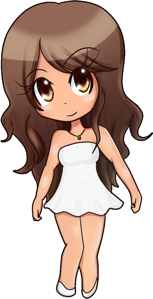Cute Chibi Girl By Ladyselph - Brown Hair Chibi Girl (600x1074)