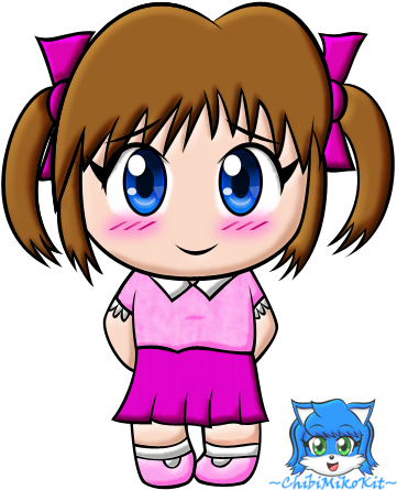 Shy Little Chibi Girl By Chibimikokit - Cartoon (381x482)