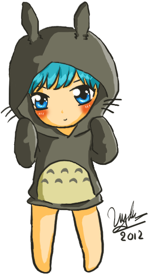 Totoro Hoodie By Koffeelam - Cartoon (400x589)