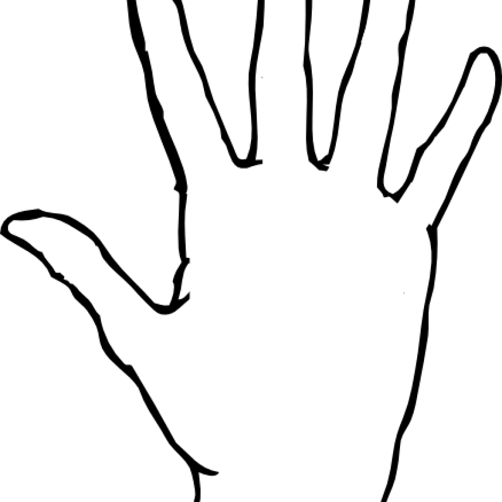 Hand Outline Hand Outline Template Printable Clipart - Palm Drawing Hand (1024x1024)
