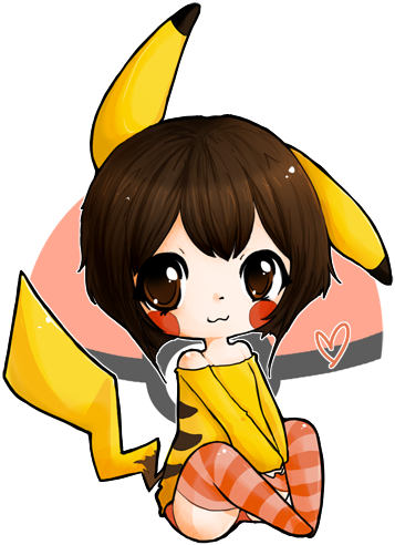 Pikachu By Linkitty - Transparent Anime Girl Pikachu (399x600)