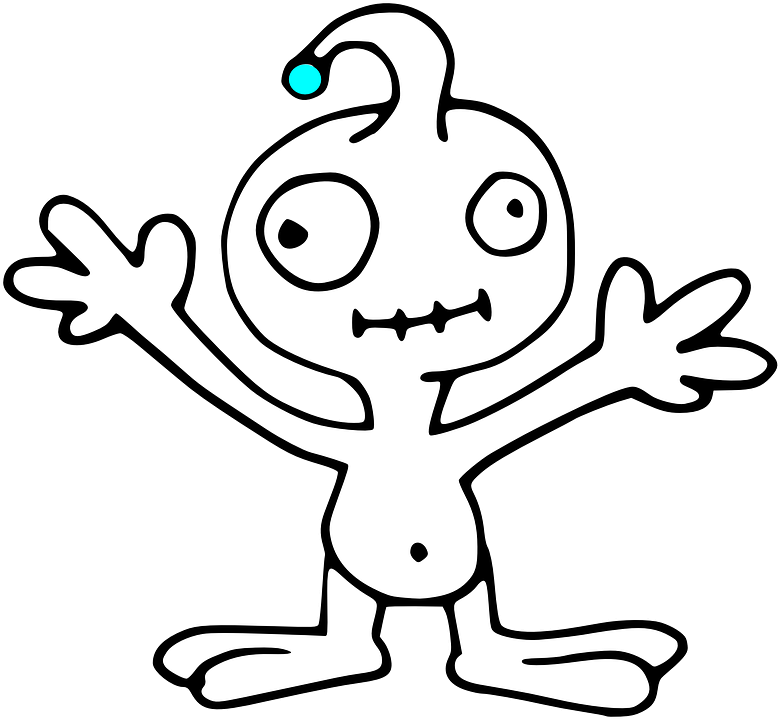 Alien Clipart Outline - Alien Clipart Black And White (780x720)