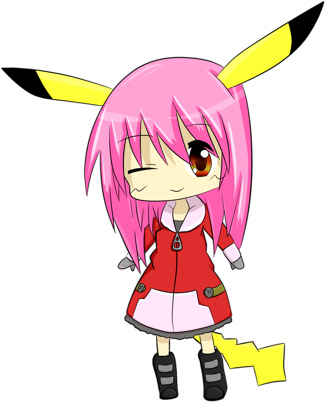 Girl Pika Chibi By Smikimimi Clipart - Cartoon (1080x1360)