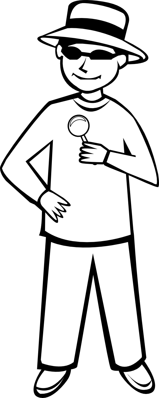 Spy Kid Outline - Drawings Of People Clipart (512x1281)