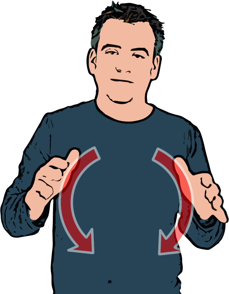 Both Open Hands Outline Ball Shape - Sign Language For Kind (816x983)