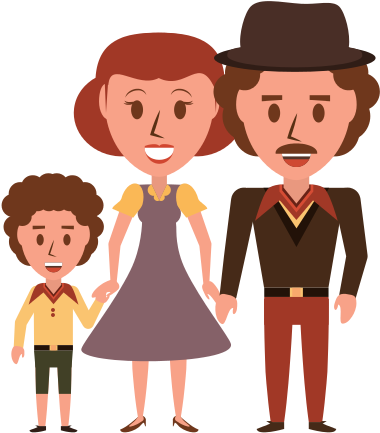 Retro Family Cartoon - Family (550x550)