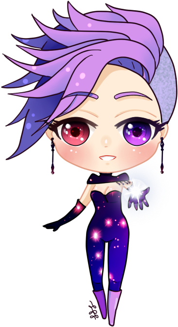 Galaxy Girl Chibi By Kidlike101 - Cartoon (680x700)