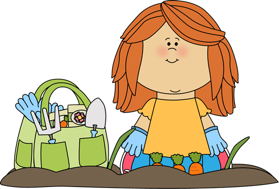 Garden Clip Art Girl Planting Garden Clip Art Girl - Plant A Garden Clipart (550x373)
