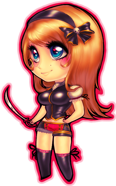 Pirate Cashoo By Pirate-cashoo - Cute Chibi Girl Pirate (426x641)