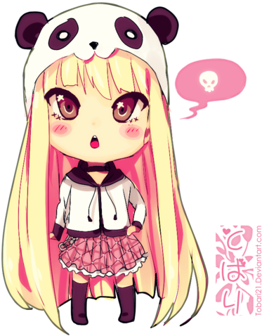 Sweet Chibi Panda Girl By Aoitorix - Anime Chibi Girl Panda (400x520)