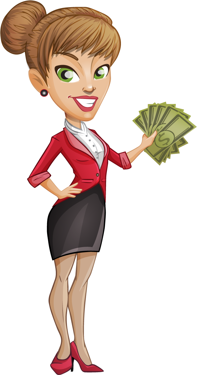 Free To Use & Public Domain Men In Uniform Clip Art - Cartoon Girl Holding Money (752x1340)