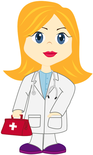Illustration, Nice, Girl Doctor, Dr Blonde, Dr - Gambar Sketsa Dokter Perempuan (558x720)