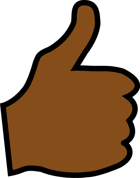 Thumbs Up Clipart Brown (468x596)