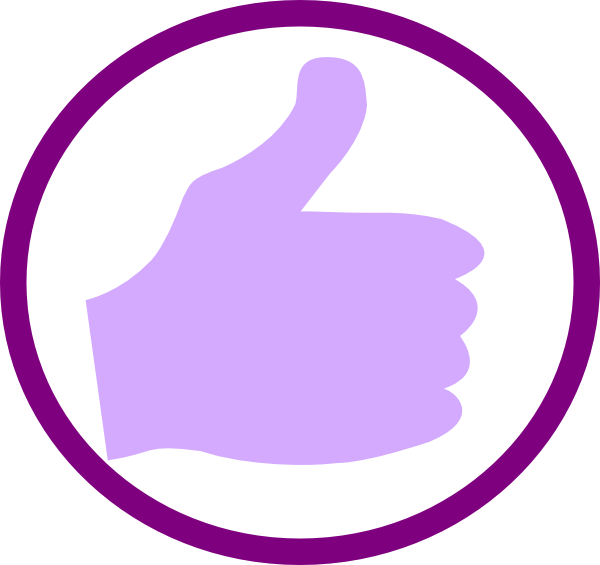 Purple Thumbs Up Png (600x565)