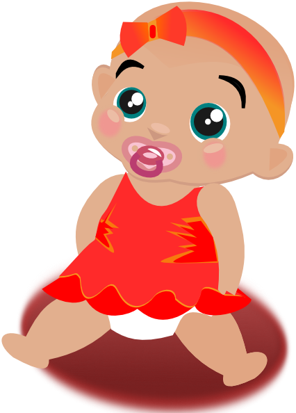 Free Vector Baby Girl Clip Art - Animation Baby Girl (426x594)