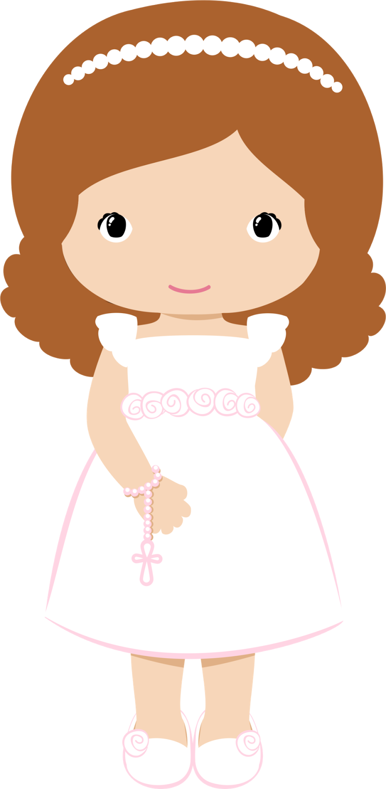 Girls In Their First Communion Clip Art - Clipart First Communion Girl (784x1600)