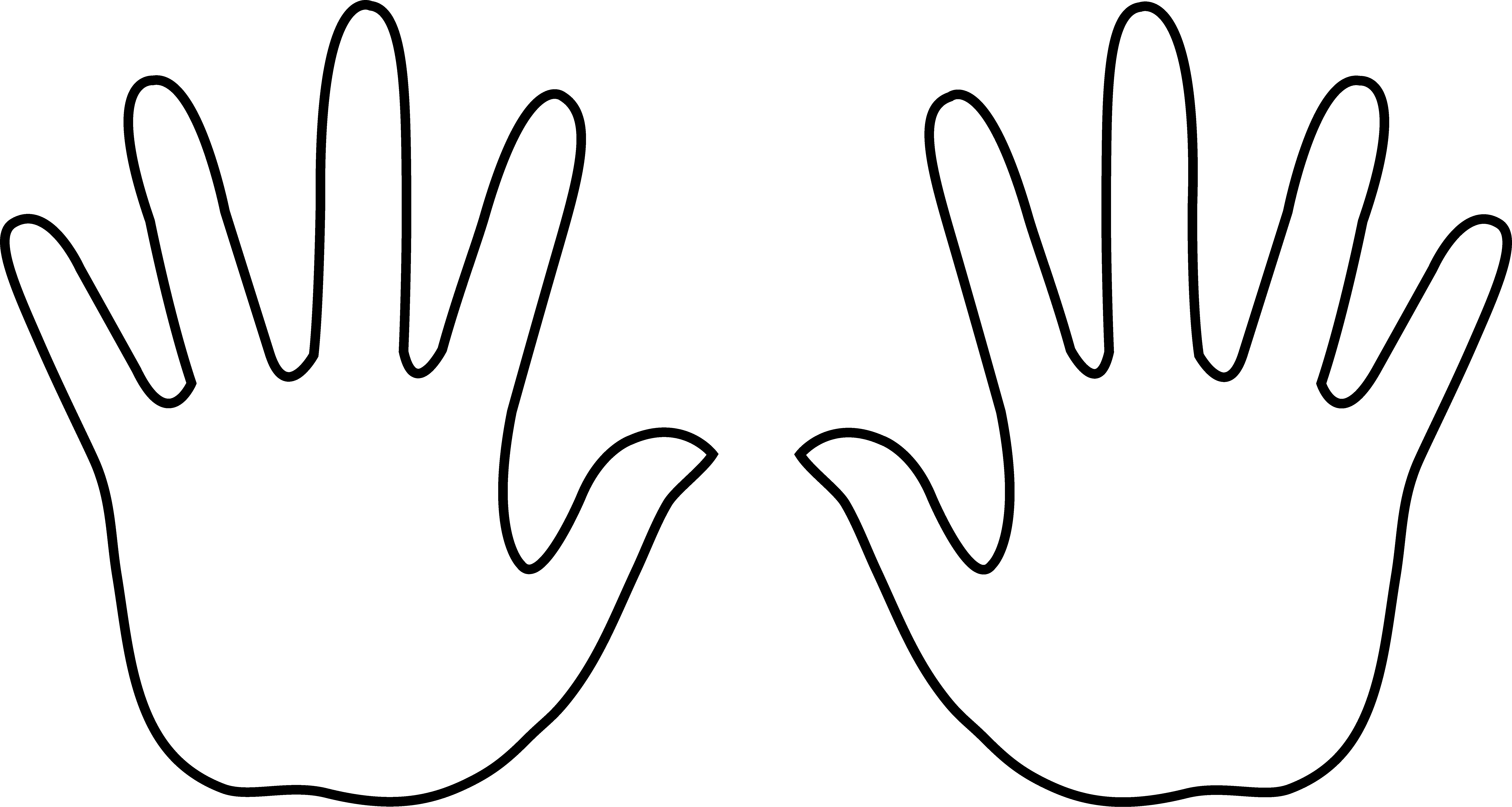 Child Hands Clipart Hand Outlines 8507x4539 Png Clipart Download