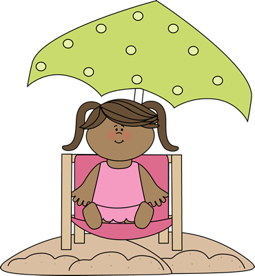 Girls Relaxing On Beach Clipart - Relaxing On Beach Clipart (370x400)